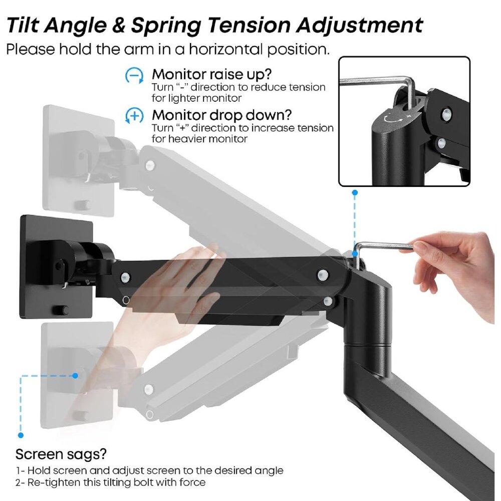 Premium Heavy Duty Monitor Arm for 17 to 49 inch Screens up to 44lbs, - Picture 3 of 6